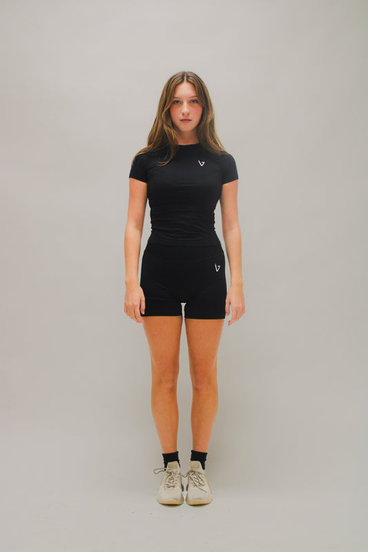 Black shorts set